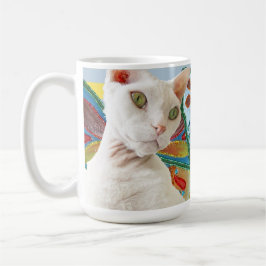 Mug Chat Rex de Devon Blanc Arc-en-ciel