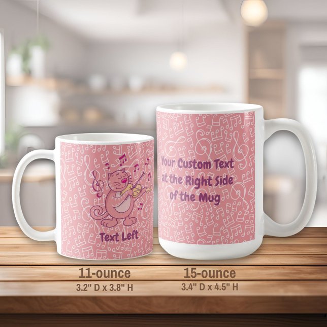Mug Chat rose avec Violon (Créateur téléchargé)