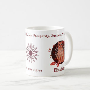 Mug Chat Rouge Magique Et Plante. Amusant Et Positif