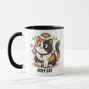 Mug Chat Saint - Calico Chat avec ailes et Halo Funny