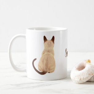 Mug Chat siamois de Sasha reposant la coutume arrière