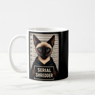 Mug Chat siamois tueur en série Mugshot drôle d'animal
