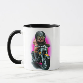 Mug chat sur moto