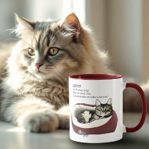 Mug Chat Tabby Laziness Sarcasme Vert Sauge Sage