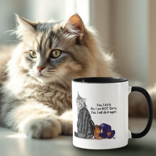 Mug Chat tigré drôle défiant sans remords