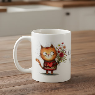 Mug Chat tigré orange, seras-tu mon Saint-Valentin ?
