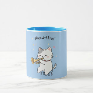 Mug Chat Trompette Drôle – Jazz Félin Mignon 