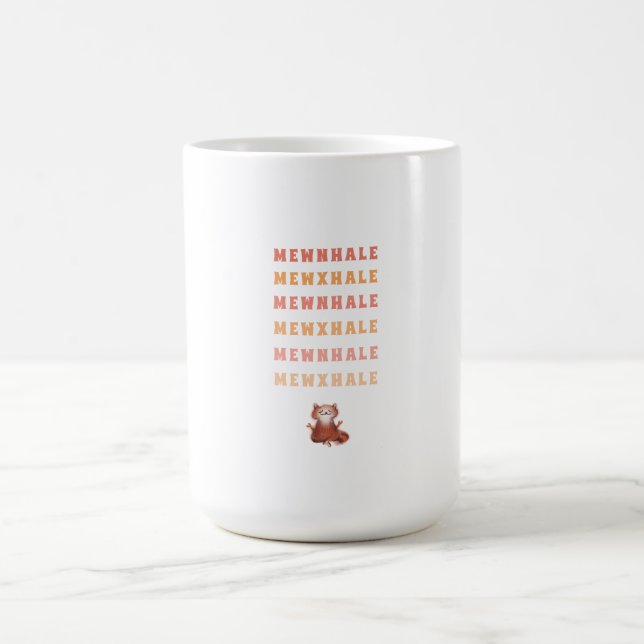 Mug Chat Yoga Méditation Stress Relief Inhale Exhale (Centre)