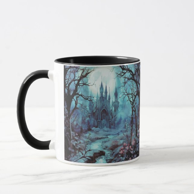 Mug Château gothique et Imaginaire forestier Halloween (Gauche)