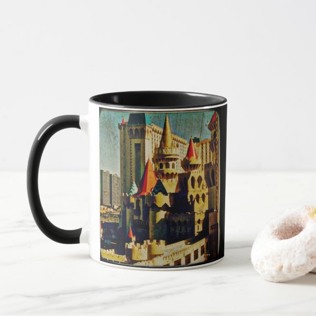 Mug Château médiéval de Grunge (Avec donut)