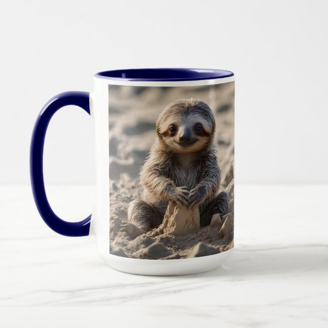 Mug Châteaux De Sable De Construction De Machines À So (Gauche)
