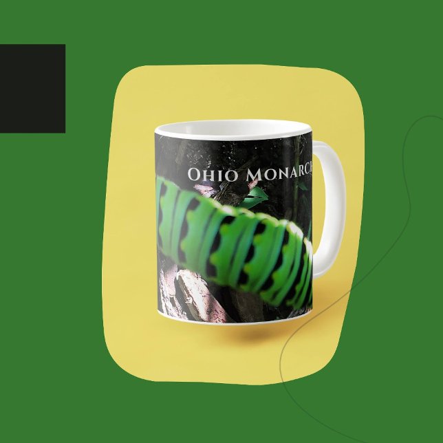Mug Chaterpillar Ohio Monarch (Monarch butterfly caterpillar photo on mug)
