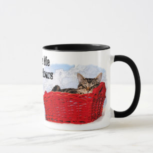 Mug Chaton À Dormir Dans Panier Rouge Lumineux