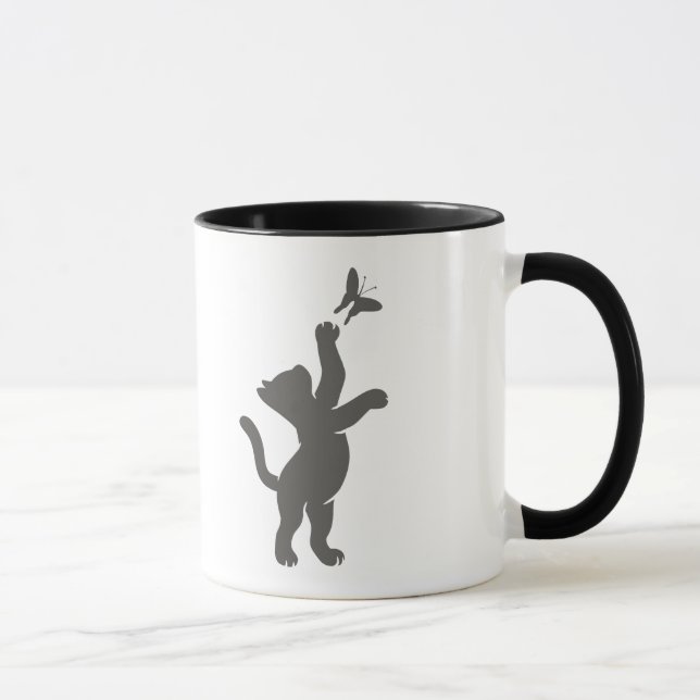 Mug chaton à la recherche d'un papillon - Choisir la c (Droite)