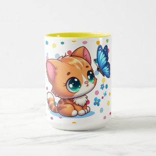 Mug Chaton/chat mignon & papillon