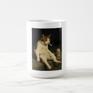 Mug Chaton Cigarette Drôle Chat Qui Fume Mème Générati