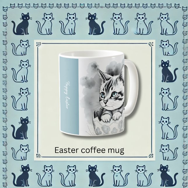 Mug chaton de Pâques géant en coquille florale (Créateur téléchargé)