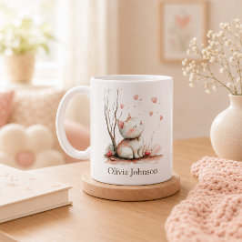 Mug Chaton Personnalisé avec des Cœurs