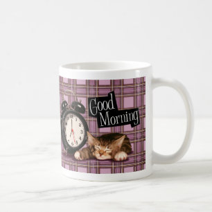 Mug chaton pourpre de tartan