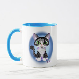 Mug CHATON TIGRÉ AUX YEUX BRILLANTS par Jeff Willis Ar