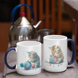 Mug Chatons Jouer avec une balle de fils
