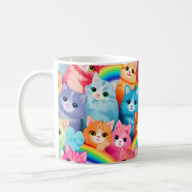 Mug Chatons sur Rainbows Chats sucrés dans de nombreus (Gauche)