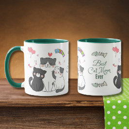 Mug Chats adorables Meow avec les coeurs Meilleur Chat