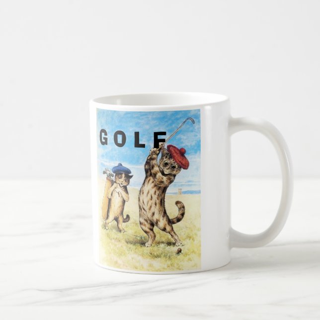 Mug Chats Amusants Jouer Golf Caddy Design (Droite)
