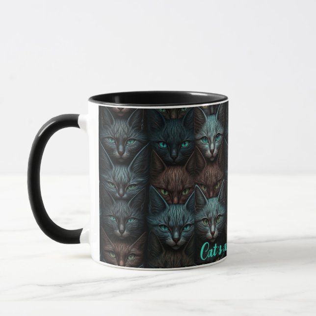 Mug Chats Beau Dark Personnaliser les amoureux Personn (Gauche)