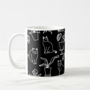 Mug Chats blancs en noir