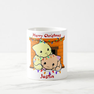 Mug Chats cadeau de noël, nom personnalisé