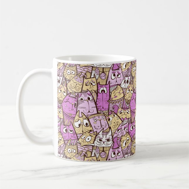 Mug Chats caricaturaux amusants (Gauche)