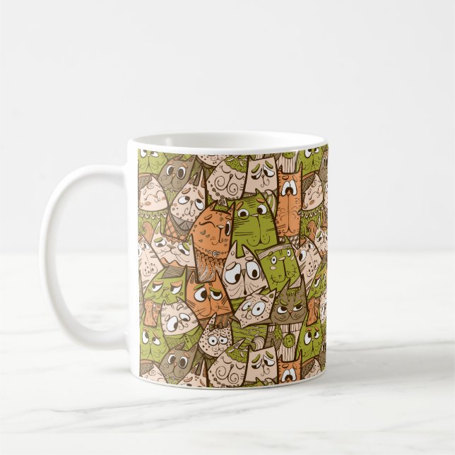 Mug Chats caricaturaux amusants (Gauche)