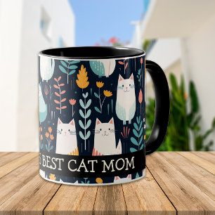 Mug Chats colorés Boho et maman chat Feuille