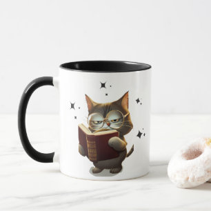 Mug Chats cool portant des lunettes Lire les livres