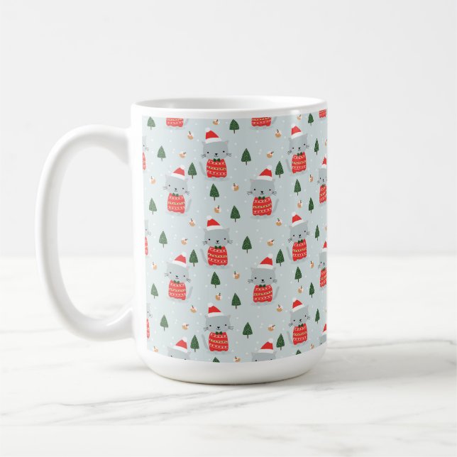 Mug Chats de Noël mignons (Gauche)