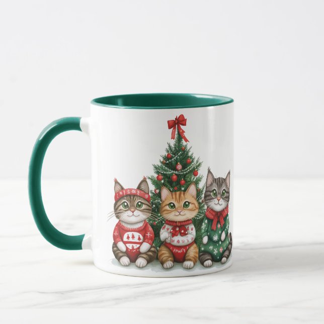 Mug Chats de Noël mignons (Gauche)