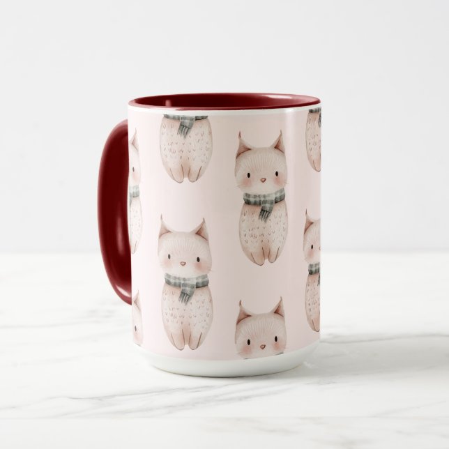 Mug Chats de Noël roses et bleus (Devant gauche)