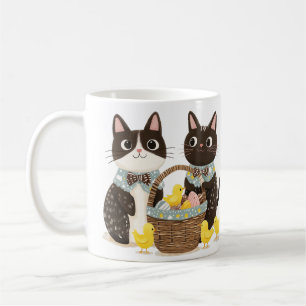 Mug Chats de Pâques Panier de Pâques Bébés Poussins