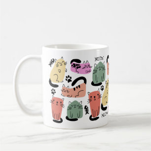 Mug Chats Doodles Et Empreintes de pattes