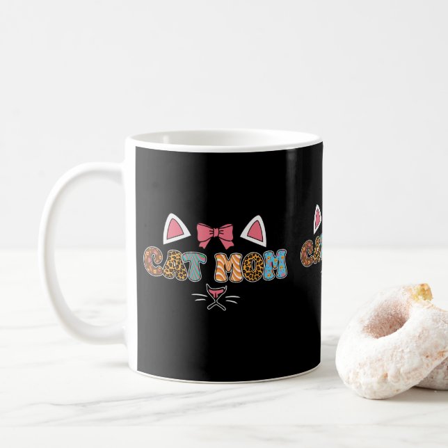 Mug Chats Empreintes de léopard adorables Moms de Chat (Avec donut)