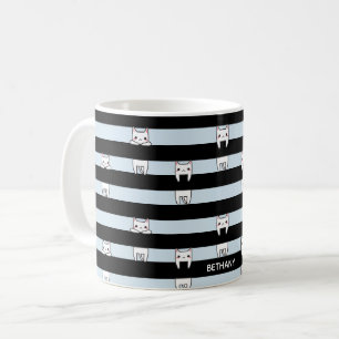 Mug Chats Escalades mignons sur rayé personnalisé