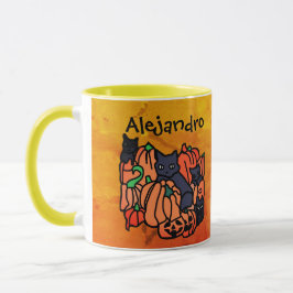 Mug Chats et Citrouilles personnalisés à Halloween