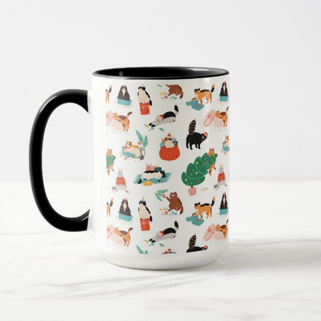 Mug Chats et Motifs de Noël (Gauche)