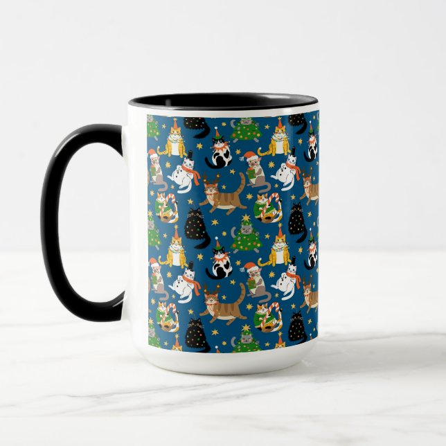 Mug Chats Festifs en Costumes de Noël Motif (Gauche)