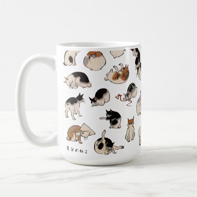Mug Chats japonais, Hiroshige, Ukiyo-e (Gauche)