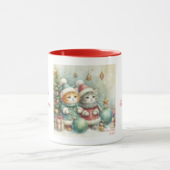 Mug Chats mignons de Noël (Centre)