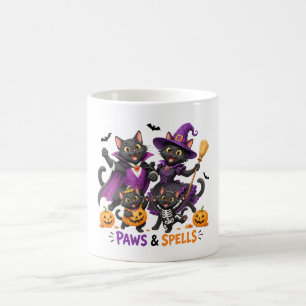 Mug Chats mignons d'Halloween Pattes et Sortilèges