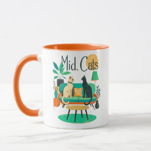 Mug Chats Modernes du Milieu du Siècle à la Maison