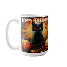 Chats noirs Chauves-souris Citrouilles Fantaisie P